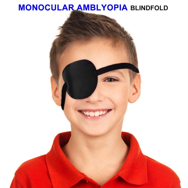 Antifaz para ambliopía para adultos y niños, parches para entrenamiento de estrabismo (negro)