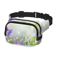 thumbnail image 2 of Fotbe Purple Butterfly On Wild Cangurera Cuadrada con Estampado de Doble Capa, Bolsa de Cintura Ajustable Mini para Hombres y Mujeres, 2 of 9