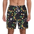 thumbnail image 2 of Picia Snake And Flower pattern Mens Swim Trunks with Compression Liner Stretch Beach Shorts Quick Dry with Zipper Pockets No-Chafing Board Shorts-Small, 2 of 9