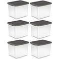 thumbnail image 1 of Sterilite ShelfTotes Contenant de Rangement en Plastique de 50 Pintes avec Loquet, (Lot de 6), 1 of 6