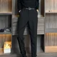 thumbnail image 2 of Pantalones de sastrería social para hombre, pantalones de traje de hombre negros ajustados con rayas, ropa de negocios de alta calidad para primavera, oferta de ropa de trabajo, 2 of 5