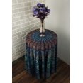 thumbnail image 5 of Tapiz redondo RAJRANG con diseño de mandala de pavo real - 48 pulgadas, estilo hippie, mantel decorativo de algodón puro, bohemio, hecho a mano en la India, 5 of 5
