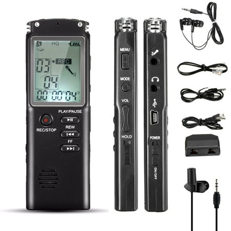 8GB 65hr Voice Activated USB Digital Voice Recorder Built in Speaker Cellphone and Landline Call Recording mp3 with Playback -Tape Recorder for Lectures, Meetings,