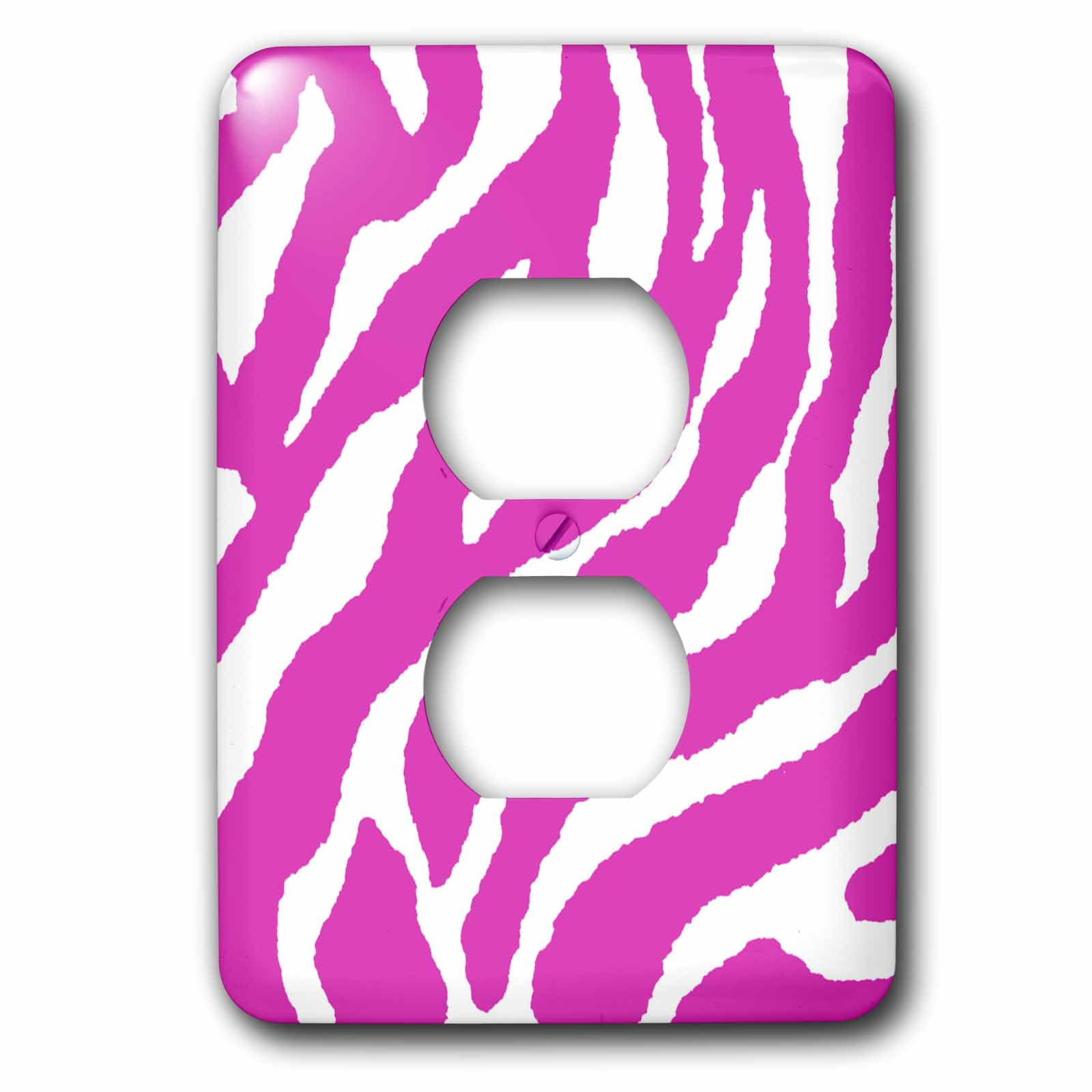 3dRose lsp_25468_6 Pink and Black Zebra Print 2 Outlet Cover 