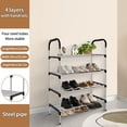 thumbnail image 4 of Homely-Hub 4-Tier Slim Shoe Rack, Compact Easy-Assembly Design Silver-Black, Space-Saving Shoe Shelf for Bathroom, Living Room, Dorm, 4 of 9