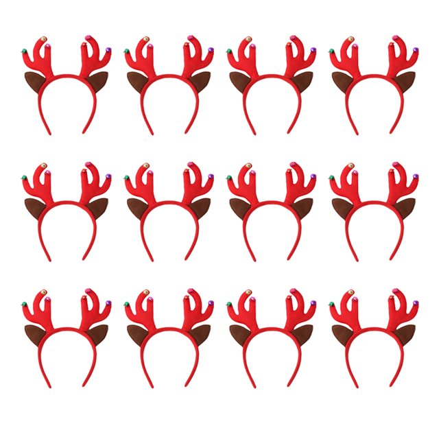 Qarigey 12 Uds. De diademas navideñas para mujer, clásicas astas de reno, Santa, árbol de Navidad, hebilla para el pelo, diadema encantadora, Accesorio para el cabello Red Bell astas Qarigey AP013012-14