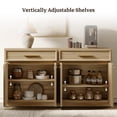 thumbnail image 5 of SICOTAS Farmhouse Sideboard Buffet Cabinet Storage with Drawer & 2 Doors, Small 30" Modern Credenzas with Adjustable Shelves, Modular Cabinet for Living Room/Entryway/Dining Room, Brown, 5 of 9