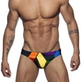 thumbnail image 2 of Bañador para hombre, bañador de cintura baja con estampado de triángulos, bañador ajustado de encaje, pantalones cortos antivergüenza para hombre, 2 of 5