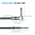 thumbnail image 6 of Guitar Cable 10 ft Electric Instrument Cord Right Angle for Bass Mandolin Keyboard and Pro Audio, 6 of 10