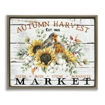 Stupell Industries Autumn Harvest Market Holiday Painting Brown Floater Framed Canvas Art Prints Wall Art, 31 x 25