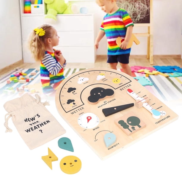 Jouet éducatif - ZGEER - Station Météo En Bois - Multicolore - Interactif - 3 ans et plus