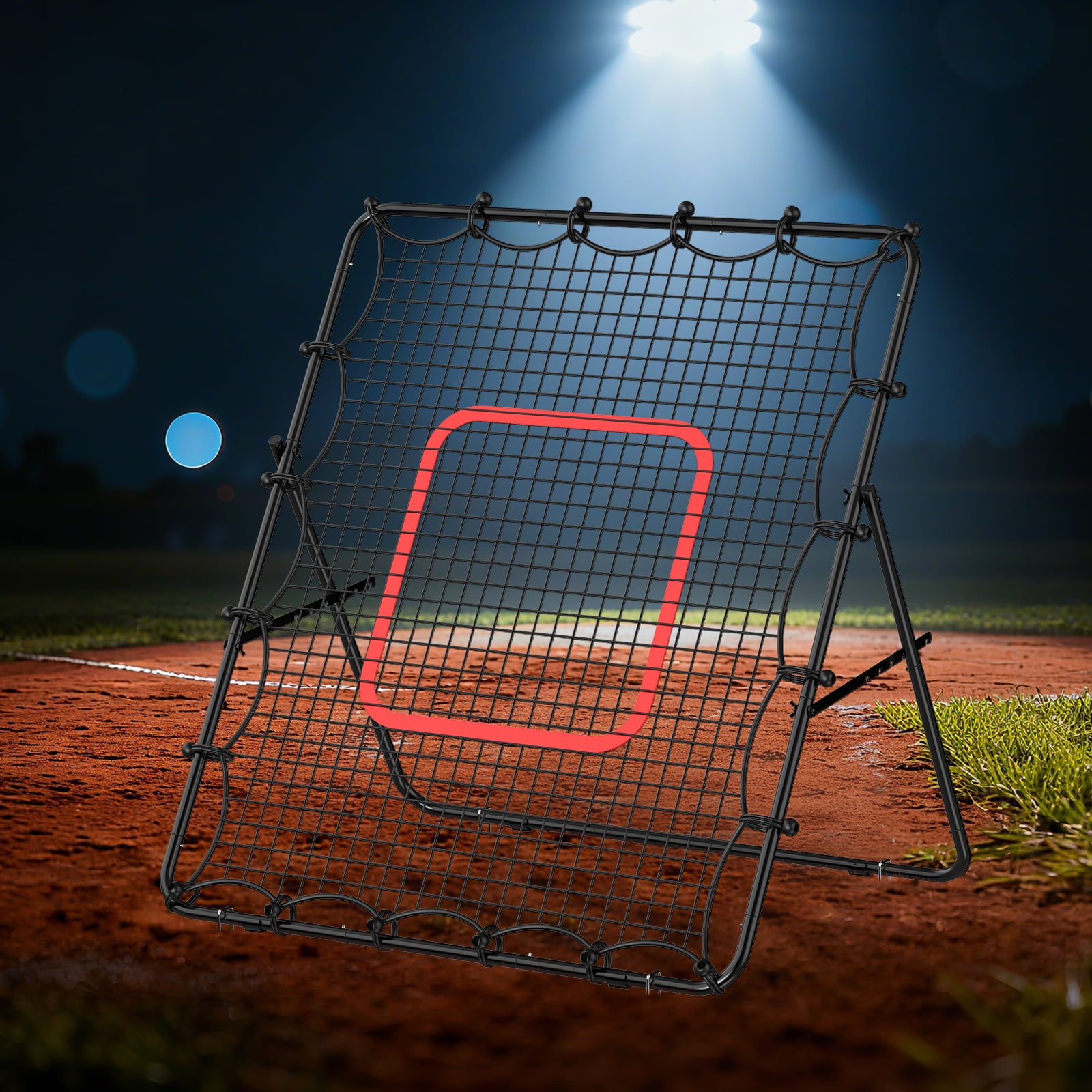 Baseball Rebounder Net – Adjustable Bounce Back Trainer for Soccer, Volleyball, Softball & Lacrosse, Portable Folding Rebounder for Passing & Shooting Practice