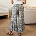 thumbnail image 4 of Womens Camo Print Wide Leg Pants Casual Drawstring Loose Trousers with Pockets Summer Fall Trendy Flowy Soft Pants Daily Beach Vacation Outfits, 4 of 8