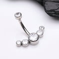 thumbnail image 3 of Implant Grade Titanium Journey Curve Sparkle Internally Threaded Belly Button Ring-Clear Gem, 3 of 4