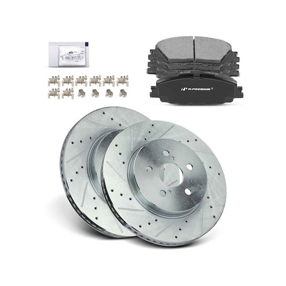 Front Brake Pad and Rotor Kit 6 - Compatible with 2019 - 2022 Toyota Corolla - Autopart Premium