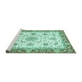 thumbnail image 2 of Ahgly Company Machine Washable Indoor Rectangle Oriental Turquoise Blue Traditional Area Rugs, 8' x 10', 2 of 4