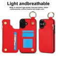 thumbnail image 2 of Dteck for iPhone 16 Plus Wallet Case, Flip Leather Case with RFID Blocking Card Holder Zipper Pocket, Ring Holder Kickstand Protective Folio Phone Cover for iPhone 16 Plus,Red, 2 of 7