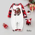 thumbnail image 2 of Odeerbi Christmas Pajamas for Family Holiday Long Sleeve Family Christmas Pajamas Matching Sets Infant Christmas Plaid Printed Blouse Tops + Pants Sleepwear Family Matching PJs Set Red, 2 of 6