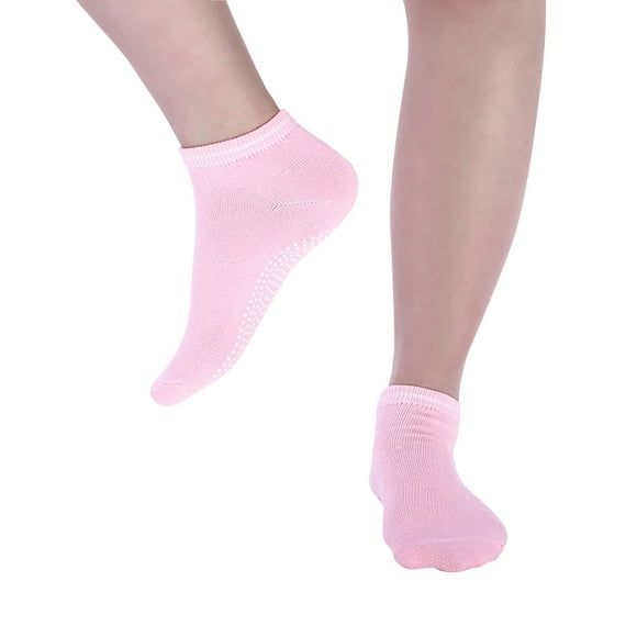 Under $5 Socks Pink Ladies' Solid Color Backless Grip Socks Yoga Ankle Sports Socks Ladies' Anti Slip Slippers Socks