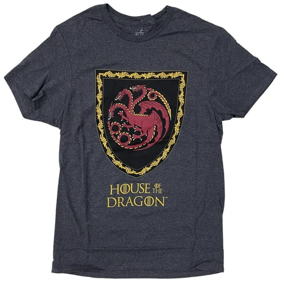 Game Of Thrones Men's Officially Licensed House Of The Dragon Tee T-Shirt (Small, Charcoal)