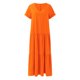 thumbnail image 5 of Vestido largo de verano liso con cuello en V para mujer: estilo étnico retro, ligero y cómodo para la playa o una fiesta, talla real, disponible en negro, verde y naranja, 5 of 6