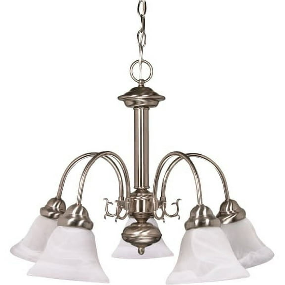 Nuvo Ballerina ES - 5 Light 24 inch Chandelier w/ Alabaster Glass - 13w GU24 Lamps Incl