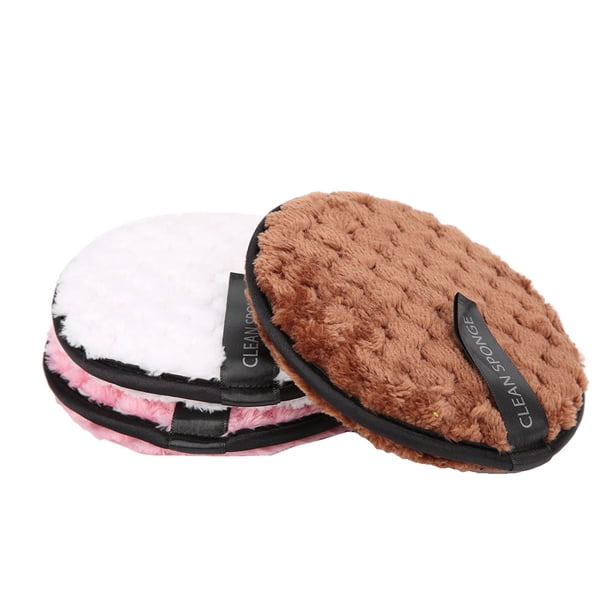 Maquillaje 3 Uds. Esponja De Maquillaje Reutilizable, Esponja De Microfibra Para Limpieza Facial, Toalla, Almohadilla De Tela