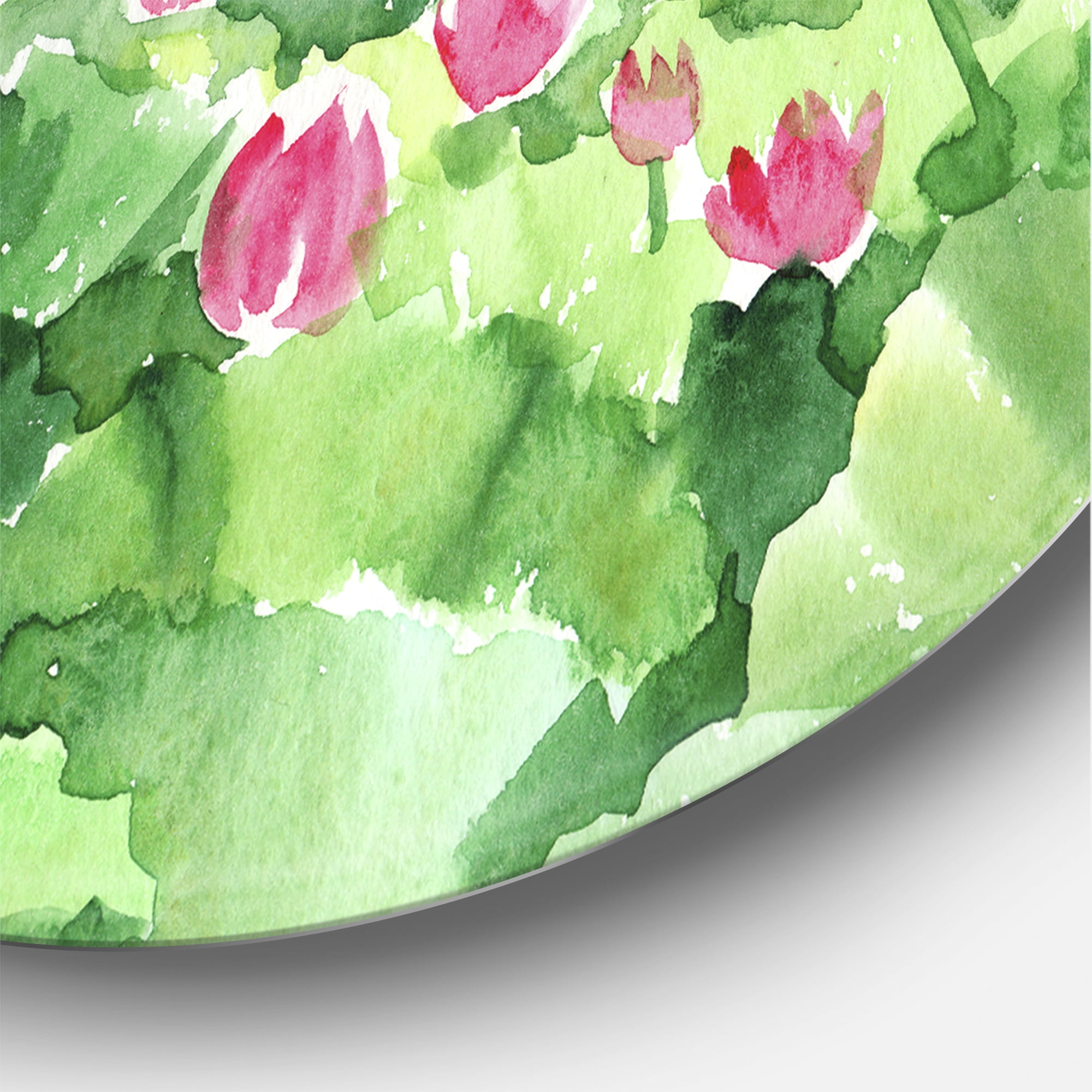 Designart 'Pagoda and Lotus Lake' Traditional Circle Metal Wall Art 23x23 - Disc of 23