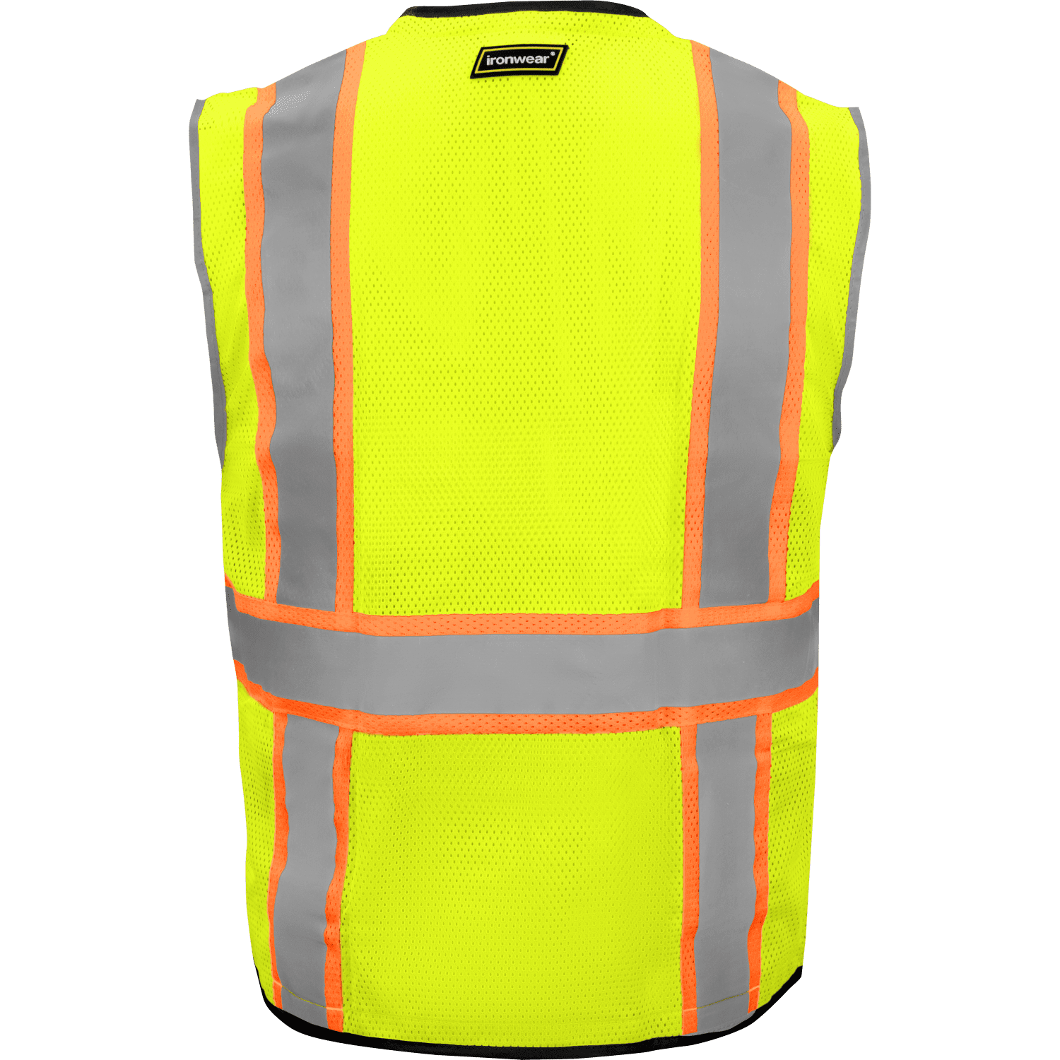 Ironwear 1245 Class 2 Safety Vest w/ Zipper, Radio Tabs & Pocket Grommets