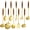 GOLD-10 Pieces, variant on 18/10 Stainless Steel Kitchen Utensils Set,10 Piece Cooking Utensils With Wood Handle,Heat Resistant Kitchen Tool Set