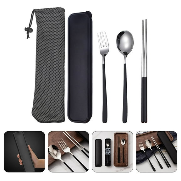 Raindrops 1 Set Utensil Kit Fork Spoon Chopsticks Set Dishwasher Safe for Picnic