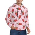 thumbnail image 2 of Kdxio Watermelon Ice Cream Print Mens Casual Hooded Collar Drawstring Hoodies Pullover Sweatshirts Casual Long Sleeve Shirts-XX-Large, 2 of 7