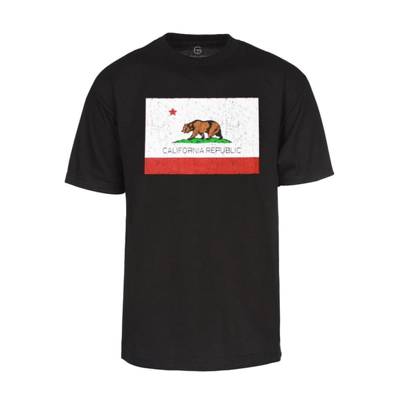 Men's California Bear Republic Black Short Sleeve Shirt- Large