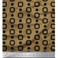thumbnail image 1 of Soimoi Brown Cotton Jersey Fabric Square Geometric Print Fabric by Yard 58 Inch Wide, 1 of 3