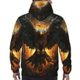 thumbnail image 7 of Sikiie Cool Black Eagle Men's Hoodie, Essentials Hoodie, Sweatshirt, Pullover Hooded Sweatshirt for Men-Large, 7 of 7