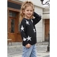 thumbnail image 5 of Afdoent Girls Sweaters Star Pattern Knitted Sweater Cozy Casual Crewneck Pullover for Kids 10-12 Years, 5 of 6