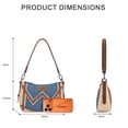 thumbnail image 4 of Wrangler Shoulder Bag for Women Denim Canvas Small Hobo Purse with Stitched Detail & Back Zipper Pocket, Jean, 4 of 6