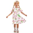 thumbnail image 2 of 3-12 Years Children's Kids Girl Summer Casual Short Sleeve Round Neck Fashion Printed Dress Vestidos de chicas, 2 of 8