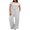 Light Gray, variant on LYMAYTER Women Casual Suit Short Sleeve Ruched Tops High Waisted Wide Leg Pants Tracksuit Sets XS-2XL