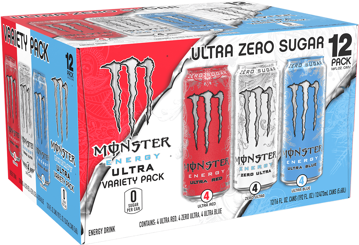 Monster Energy, Ultra VP 3, Red, White, Blue, 16 fl oz 12 Pk (Walmart Exclusive)