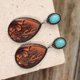 thumbnail image 2 of Nvzi Pendientes colgantes de estilo retro, nuevos y únicos, joyería étnica bohemia vintage (marrón), 2 of 5
