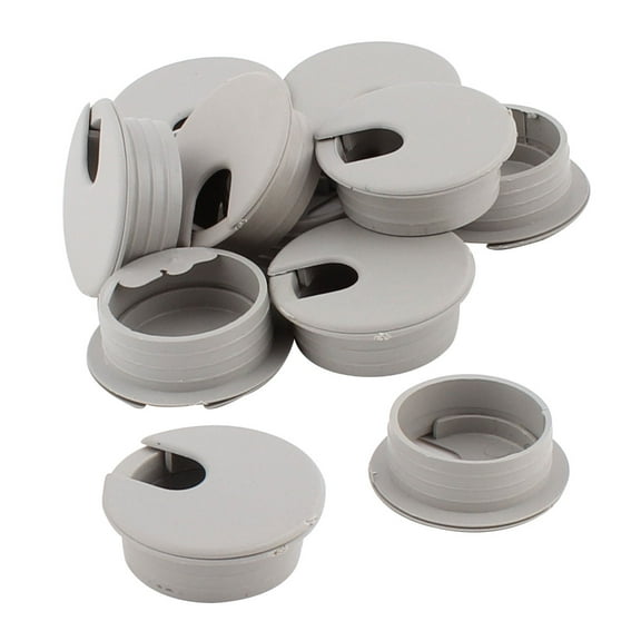 12 Pack of 1.4" (35mm) Round Computer Desk Table Grommet Wire Cord Organizer Cable Hole Cover Grommet(Gray)