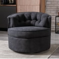 thumbnail image 2 of Wulawindy 33” Wide Swivel Barrel Chair Comfy Tufted Back Accent Round Barrel Chair Leisure Chair for Living Room, Bedroom, Hotel, 2 of 7
