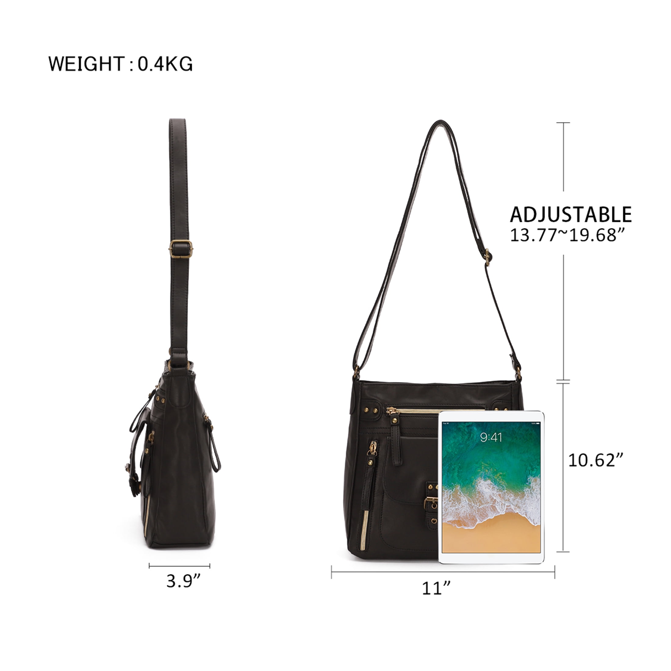 KL928 Women Medium Leather Crossbody Purses and Handbags with Multi Pockets Clearance