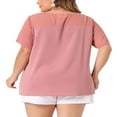 thumbnail image 4 of CHUANK Blouse Unie à Manches Courtes à Pois d'Été pour Femmes Grande Taille, 4 of 4