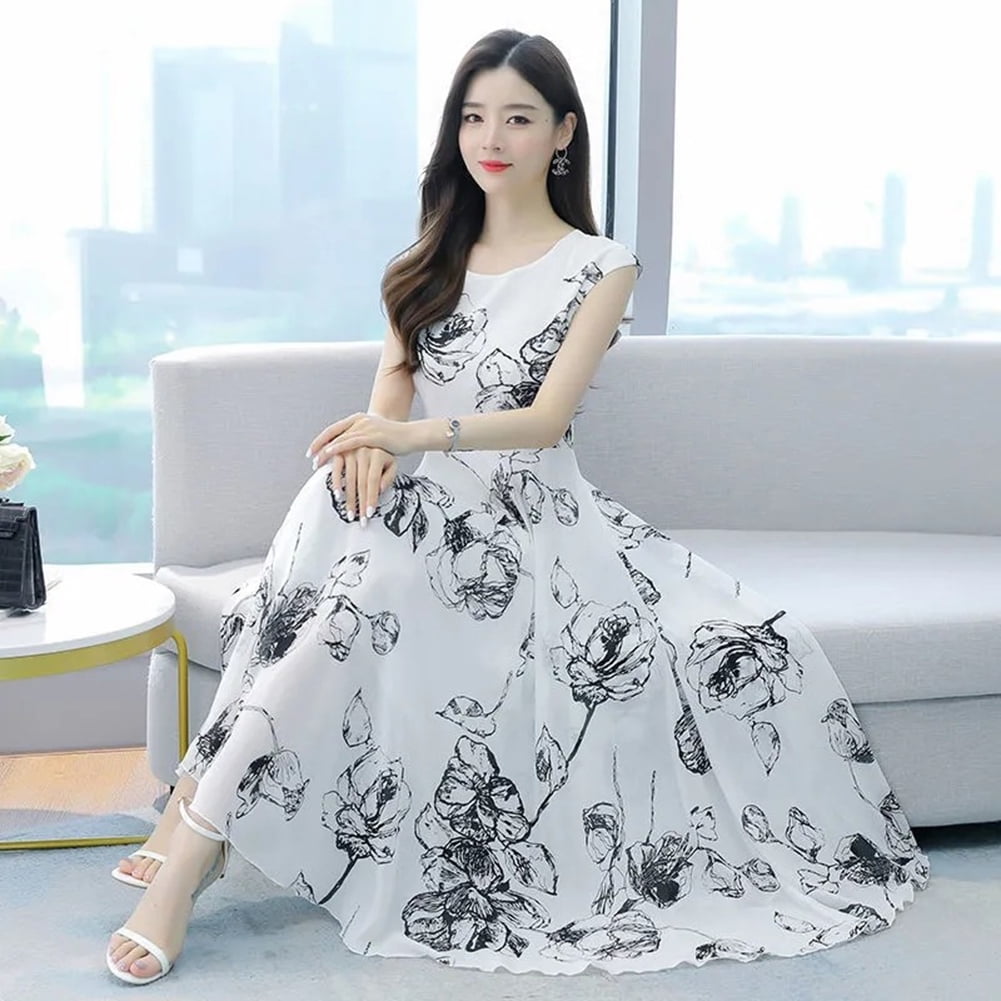 Tongliya 1 Polyester Fiber Fashion Korean Floral Dress Loose and Thin Temperament Waist Short Sleeve Dress White L - Walmart.ca Tongliya 1 Polyester Fiber Fashion Korean Floral Dress Loose and Thin Temperament Waist Short Sleeve Dress White L - Walmart.ca