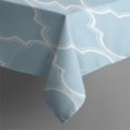 thumbnail image 4 of Light Blue Geometric Quatrefoil Pattern Rectangle Tablecloth 60"x102",Waterproof Polyester Rectangle Table Cloth, Wipeable Spillproof Polyester Tablecloth for Dining, Camping, Indoor and Outdoor, 4 of 6
