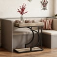 thumbnail image 3 of Christmas C Shaped Narrow Side Table, Metal Frame Sofa Table Multipurpose Small Space Chairside Table Sturdy Bedside Table For Living Room, Bedroom, Gray+Black, 3 of 8