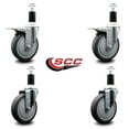 thumbnail image 2 of 5 Inch Thermo Rubber Swivel 1-3/8 Inch Expanding Stem Caster Set 2 Brakes, 2 of 2