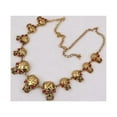 thumbnail image 2 of Western Fashion 68558 Skull with Red Stone Necklace, Gold, 2 of 3